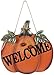 Wood Pumpkin Welcome Sign Harvest Fall Halloween Thanksgiving Hanging Wall Door Decoration