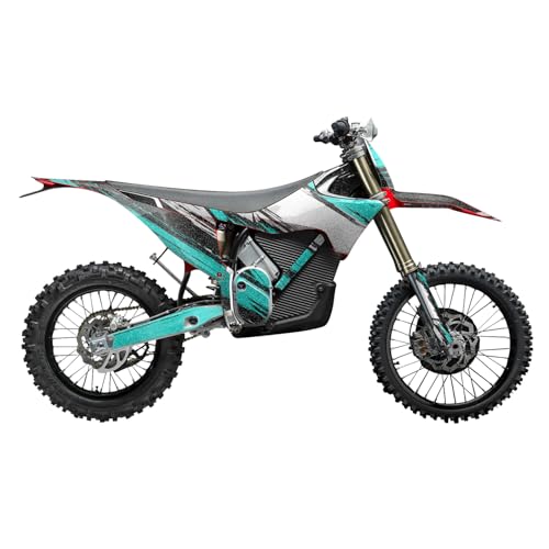 Image of Glossy Glitter Stark Varg MX 2023-2025 Graphics Kit Wrap - Grunge Stripe Cyan - Varg MX Skin - Premium 3M Vinyl Protective Wrap Decal Cover - Easy to Apply | Crafted in The USA by MightySkins