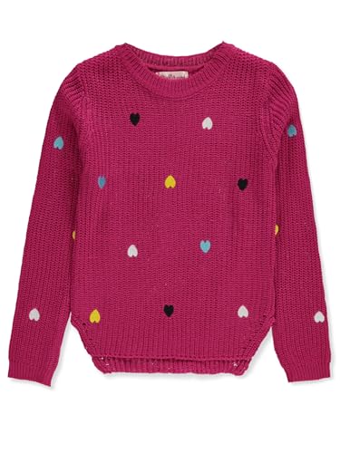 Pink Angel Girls' Rainbow Hearts Sweater - Fuchsia, 2t