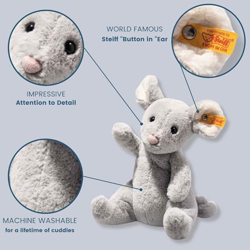 Steiff 056246 Soft Cuddly Friends Cheesy Maus 19cm, blaugrau sitzend, Gray Violet