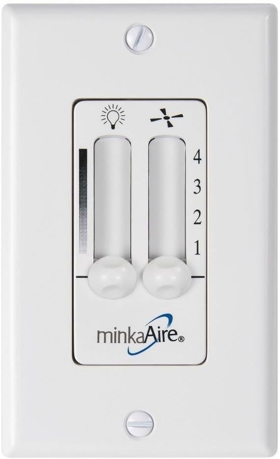 Minka-Aire WC106-WH, 4 Speed Wall Mount Fan Control with Dimmer