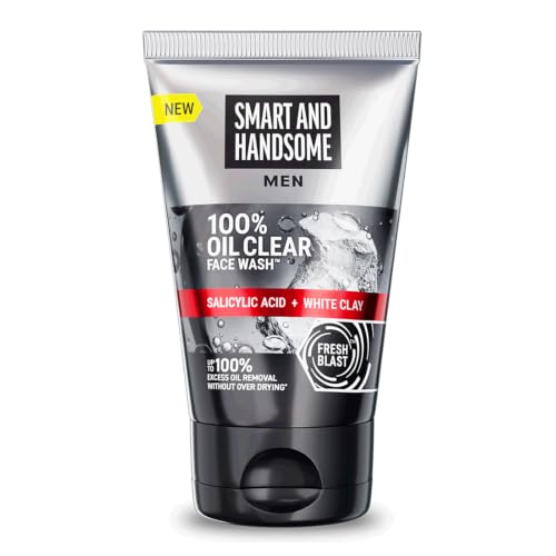 Image of Smart And Handsome Men 100% Oil Clear Face Wash | Deeply Cleanses | Removes Excess Oil Without Drying | 100G | Reduces Blackheads | With Salicylic Acid | Instant Freshness | Unclogs Pores