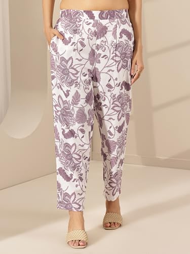 Image of Libas Off white Printed cotton blend Co ords set for Women | daily wear | casual wear | office wear