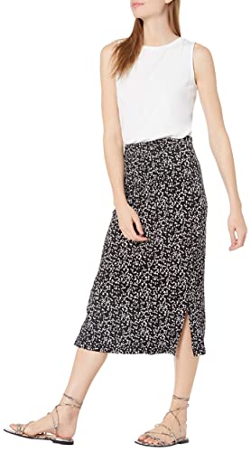 Image of Amazon Essentials Women's Pull-On Knit Midi Skirt with Elastic Waist, Slits