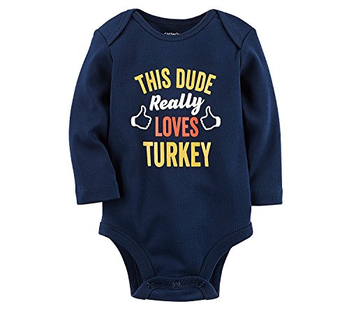 Bodysuit Carter's baby boys turkey vêtement imprimé dinde bleu 3 mois