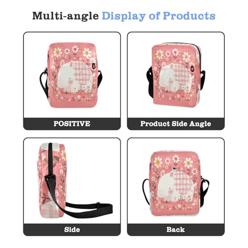 Cute Cartoon Peach Animal messenger bag for women crossbody shoulder bag crossbody Shoulder Handbag Adjustable Strap for business Outdoor Daily4