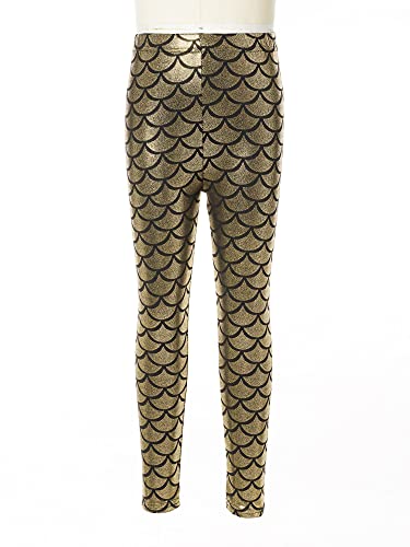 Girls Boys Mermaid Leggings Shiny Metallic Fish Scale Skinny Tights Yoga Dance Trousers Disco Party Swim Pants3