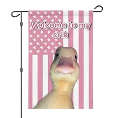duck pink garden flag
