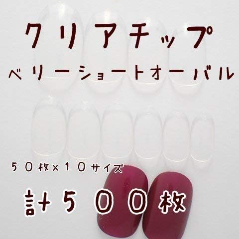 Amazon Dinaネイル クリアネイルチップ ベリーショートオーバル ５０枚 １０サイズ計５００枚 ネイルチップ ノーブランド品 ネイルチップ 通販