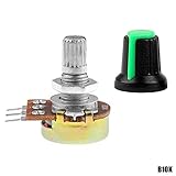 potenciometro lineal 10k 10 vueltas  Embellecedor Boton Verde + Potenciometro B10K Lineal 10k para Arduino Knob 16mm