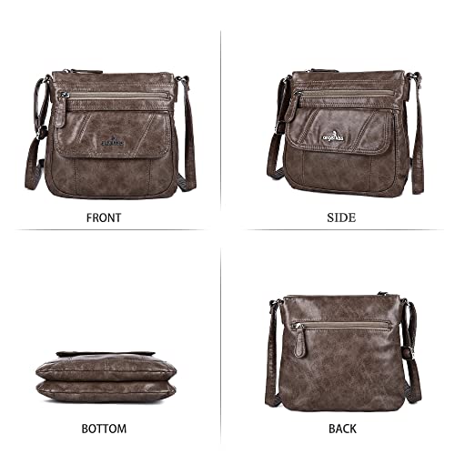 Image of Angelkiss Small Womens Crossbody Bag Leather Shoulder Purse for Women Hobo Bag with Adjustable Shoulder Strap