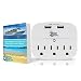 Cruise Power Strip Wall Tap - Non Surge Protector & Cruise Ship Approved - 3 Outlets & 2 USB Charging Ports - Must Have Cruise Essentials - Travel Size & Lightweight - Bonus eBook Included