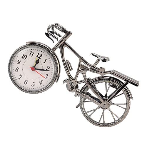 Pwshymi Reloj de Escritorio para Bicicleta, Reloj Despertador de Escritorio Vintage con Pilas, Adorno Artístico Compacto, Decorativo, Realista para el Hogar y el Dormitorio - imagen 4