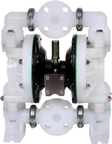 Air Operated Double Diaphragm Pump 1 inch Inlet/Outlet Pneumatic Waste Oil Transfer Pump for Chemical DN25 35GPM Dual Diaphram Teflon by Aluminum alloy 115 PSI (QBY4-25 1
