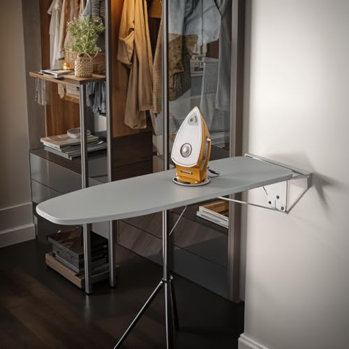 tonchean Tabla de planchar plegable de pared con cubierta resistente al calor para el hogar, hotel, apartamento, espacios pequeños, 101 x 31 x 17 cm