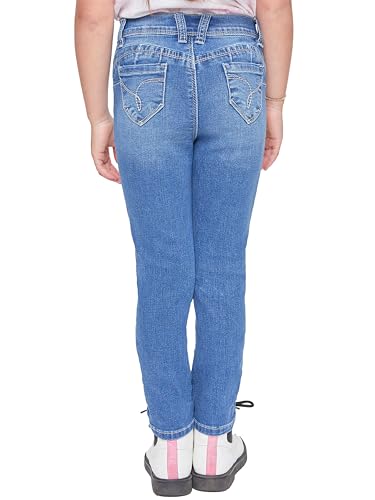 YMI Toddler Girl Adjustable Waistband Snap Button Light Fading Skinny Jean3