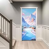 Türfolie Selbstklebend 80 x 200 cm Türposter innentür selbstklebend türtapete türfolie Dekoration Türsticker Türbild Türtapeten Cartoon Eislaufplatz Sport Mustertapete
