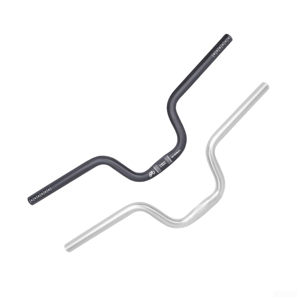 Balanced Control Lenker für Falträder, 25,4 x 580 mm, Aluminiumlegierung mit erhöhtem Vorbau, 120/160 mm, für Brompton (25,4 x 580 x 120 mm, schwarz)