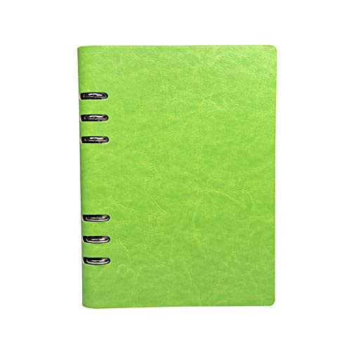 Zhi Jin Carnet à spirales rechargeable avec couverture en cuir rigide, format A5 Vert Cover