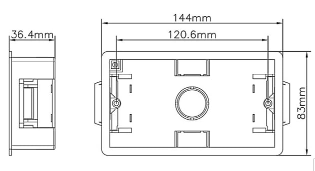 U-Trade Dry Lining Box 35mm - 1 Gang or 2 Gang, white, 2 Gang - 35mm - Dry Lining Box - Image 3