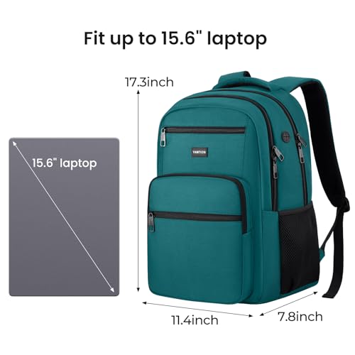 Image of YAMTION Laptop Backpack for Men, Black Backpack, School Backpack for Boys and Girls, Bookbag, Work Backpack (Green, 15.6 inch)