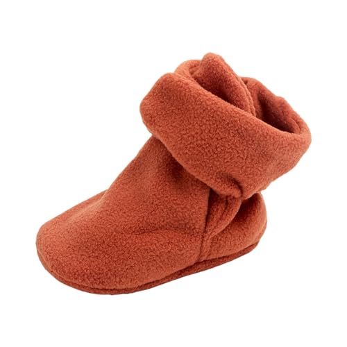 Toddler Baby Shoes Socks Solid Color Patchwork Knitted Plush Baby Socks Shoes for 0 to 12Months Size 2 (Orange, 11)