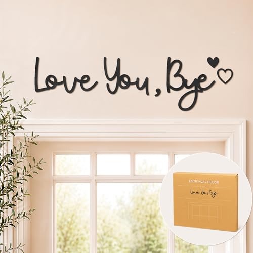 Dripykiaa Love You Bye Wood Sign Home Decor Boho Decor Wall Decor Express Love and Warm for Your Family Lovers Wall Art Gift Hallway Entryway Door Valentine Decorations for Home