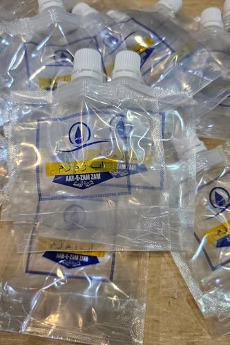 Zam Zam WATER Transparent Empty Refillable Flat Plastic Bottles specially AAB-E- ZAM ZAM written on it,Capacity 90 ml(PACK of 20)