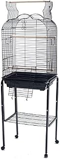 PetcageMart Parakeet Cockatiel Playtop Metal Bird Cage with Stand, 18" by 14"