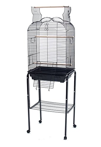 PetcageMart Parakeet Cockatiel Playtop Metal Bird Cage with Stand, 18" by 14"