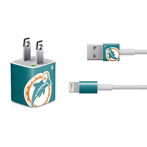Skinit Decal Other Skin Compatible with iPhone Charger (5W USB) - Officially Licensed NFL Miami Dolphins Retro Logo Design