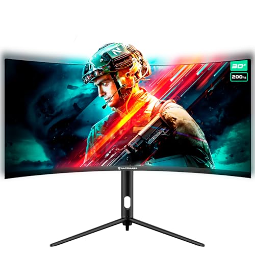 Monitor Gamer Ultrawide Curvo Safe Gamer 30'' WFHD 200Hz 1MS HDMI DP VA Adaptive-sync Preto