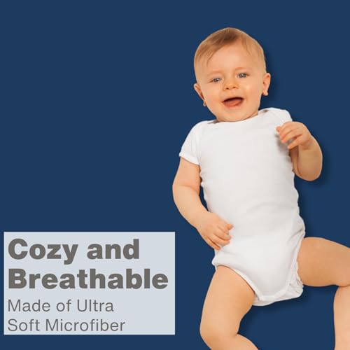 Image of Everyday Kids Fitted Crib Sheet, 100% Soft Breathable Microfiber Baby Sheet, Fits Standard Size Crib Mattress 28in x 52in, Navy Nursery Sheet