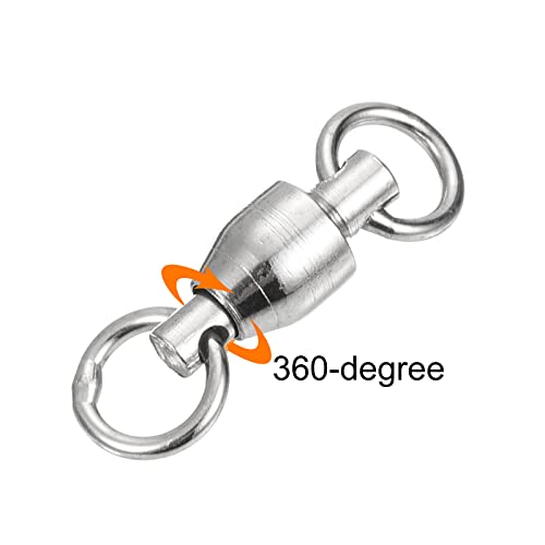 PATIKIL Ball Bearing Swivel, 10 Pack 134lb Carbon Steel Solid Welded Ring Fishing Tackle Connector, Silver - Image 4
