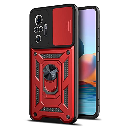 bojioderf Compatible with Redmi K40 5G / K40 Pro 5G Case,Compatible with Xiaomi Mi 11X 5G / Mi 11X Pro 5G / Mi 11i 5G / Poco F3 5G Magnetic Bracket [PC+TPU] 2 in 1 Slide Lens Red