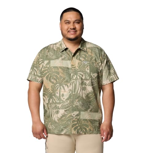 Columbia Men's Trollers Best Short Sleeve Shirt, Cypress Tarpon Trek, 4X Tall