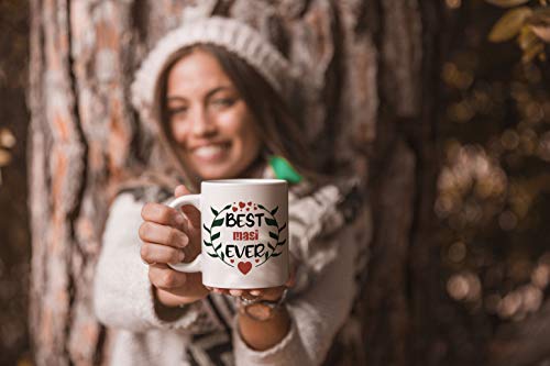 Image of TrendoPrint Best MASI Ever Mug Ideal and Sweet Gift for Aunty Aunt Mausi Ji MASI Printed White Tea and Coffee Cup and Mugs Made of Ceramic- 11 Oz (350ml)