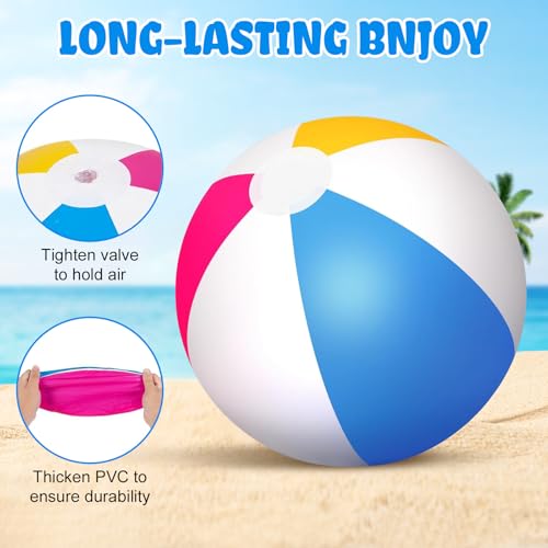 Kezidhp 4 Stück Wasserball Aufblasbar, Wasserball Kinder, 40CM Strandball, Wasserspielzeug Kinder, für Erwachsene Strand, Pool Party, Outdoor-Aktivitäten,Schwimmbad Spielzeug