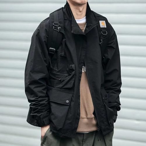 Windbreaker Gothic Clothes Streetwear Bomber Cyberpunk Tactical Techwear Zipper Jacket Flight Jackets for Men3