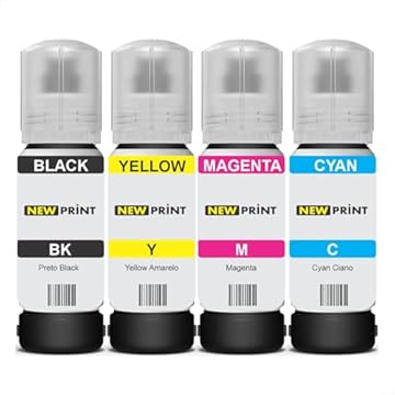 4x Refil Tinta New Print 544 Para Epson L3150 L3250 L3110 L5190 L3210 L5290 L1250 L5590 T544