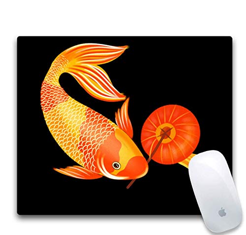 Preisvergleich Produktbild Gaming-Mauspad, Verschleißfestes Gummi, Schwarzer Hintergrund, Exquisite Fische Und Rote Laternen, Gaming-Office-Gaming-Mauspad Für Laptops