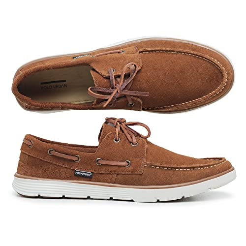 Sapato Dockside Camurça Masculino Maria Trevo Mocassim Cores Vivas Cor:Bege;Tamanho:41;Gênero:Mascul