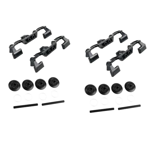 RCmall Train Technical Parts Set, MOC Train Wheel Frames with Wheels and Axle, Compatible with High-Tech Building Blocks, Black, DIY Accessories for City Train Models