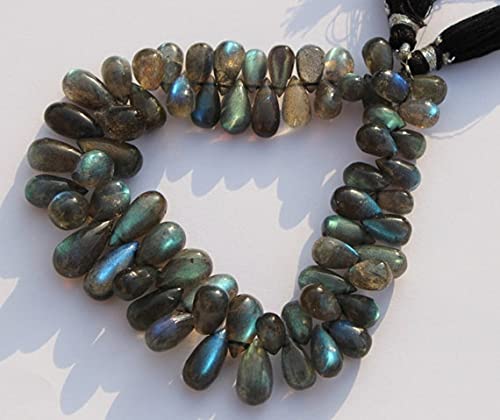 Labradorite naturelle briolette goutte 13x6mm pour création bijoux DIY unique