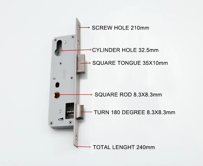 Serrure encastrée en acier inoxydable 92-30 contre la rouille des balcons - 5
