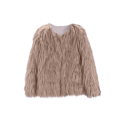 ASHER FASHION Girls Faux-Fu𝐫 Jacket Coat Toddler Baby Kids Autumn Winter Warm Open Front Thick Warm Outwear