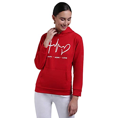 Image of Women's Printed Sweatshirt with Hoodie- Abstract Print-Stylish Pullover for Girls and Women