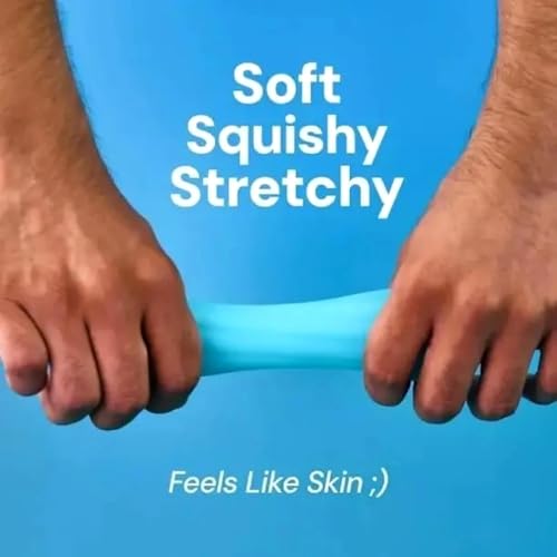 Image of Premium Silicone Stroker for Men - Ultra Soft, Flexible Manual Personal Massager with Textured Interior (Blue)