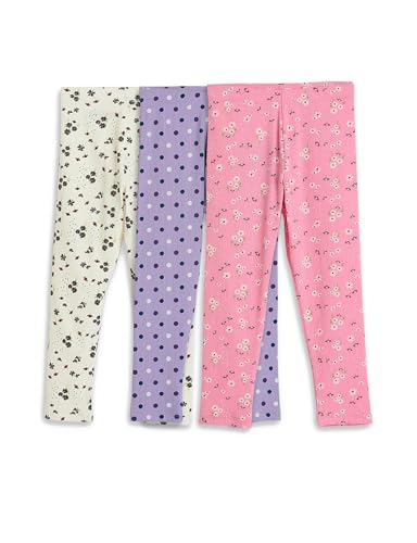 Image of Amazon Brand - Symbol Girl's Cotton Ribbed Stretchable Leggings | Ankle Length | Aged 2-14 Years
