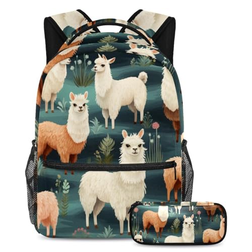 Cartable alpaga mignon avec trousse à crayons le cadeau idéal de rentrée